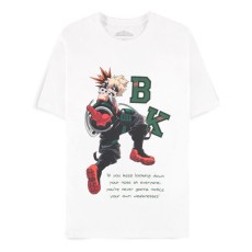 Difuzed My Hero Academia White Bakugo Quote Short Sleeved T-shirt - S размер / Белая - Мужская хлопковая майка / футболка