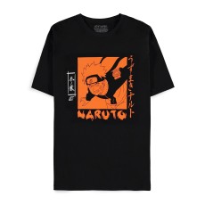 Difuzed Naruto Shippuden Naruto Boxed Short Sleeved T-shirt - S size / Black - Men's cotton T-shirt