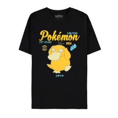 Difuzed Pokemon Psyduck Vintage Short Sleeved T-shirt - S size / Black - Men's cotton T-shirt