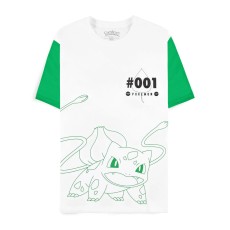 Difuzed Pokemon Bulbasaur Short Sleeved T-shirt - S size / White - Men's cotton T-shirt