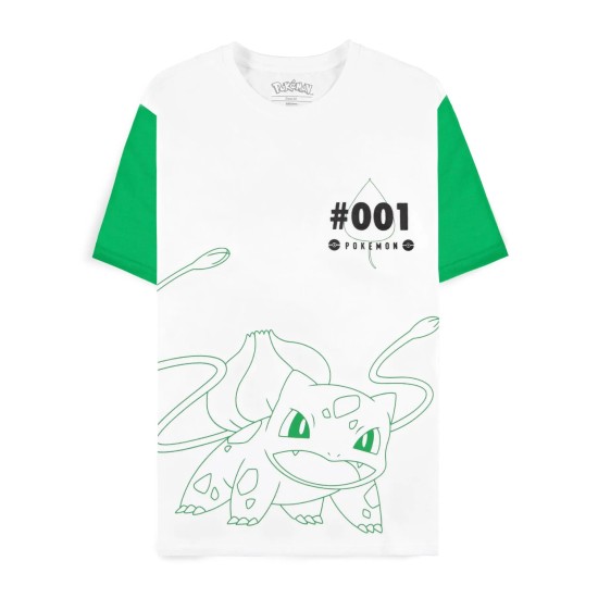 Difuzed Pokemon Bulbasaur Short Sleeved T-shirt - S izmērs / Balts - Vīriešu kokvilnas T-krekls