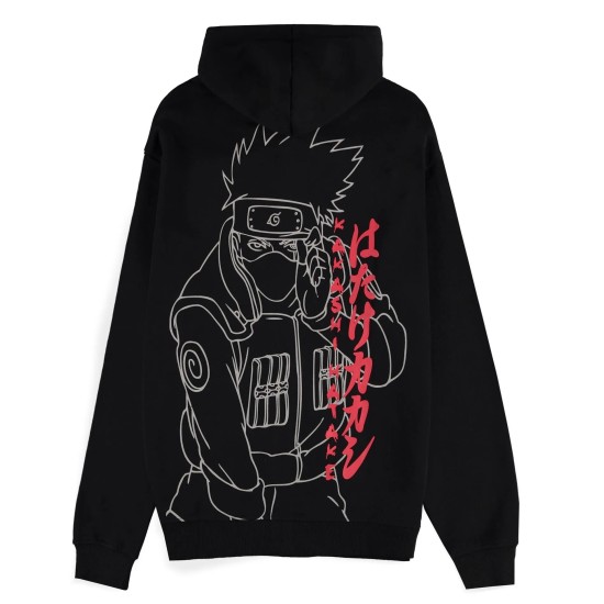 Difuzed Naruto Shippuden Kakashi Line Art Zipper Hoodie - XS izmērs - Vīriešu hūdijs ar ravējslēdzēju un kapuci