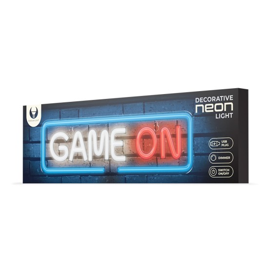 Forever Neolia Decorative Neon Plexi LED Light 40 x 12 x 2 cm (USB Plug) - Game On - Dekoratīva neona LED lampa