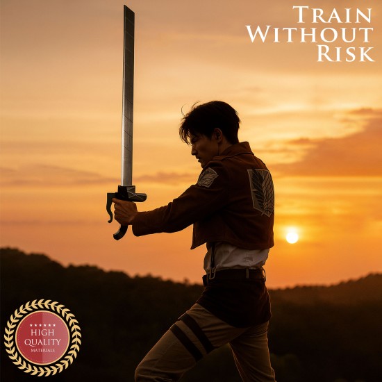Attack on Titan Wooden Katana Semi Blade Sword - Wooden Version 100cm