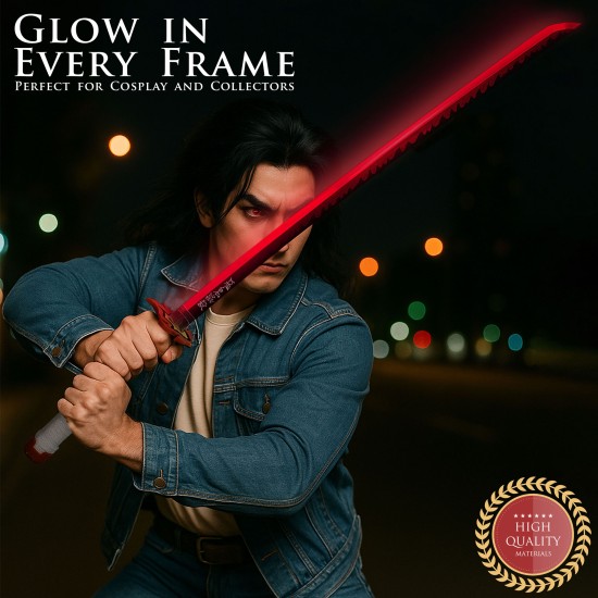 Demon Slayer Carbon Steel with LED Kimetsu no Yaiba - Rengoku Kyoujurou Sword 99,5cm - Oglekļa Tērauda Zobens ar LED (Katana)
