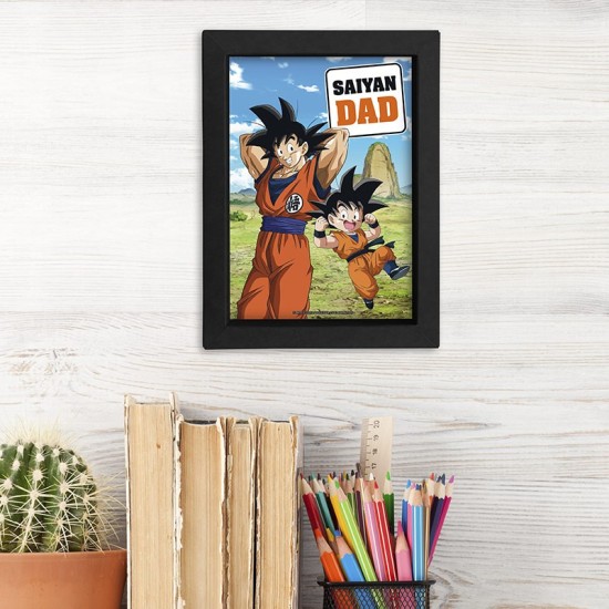 ABYstyle Dragon Ball Super Black Frame Kraft 15 x 20 cm - Saiyan Dad - Kartona rāmis ar attēlu