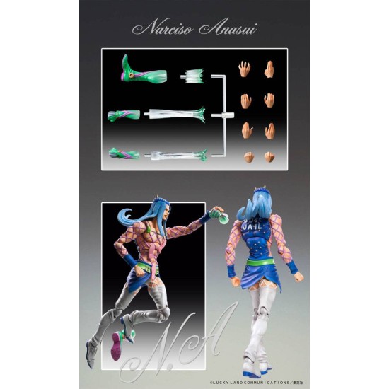 Medicos Entertainment Jojo's Bizarre Adventure Part 6 Stone Ocean Action Chozokado Figure 15cm - Narciso A - Plastmasas figūriņa