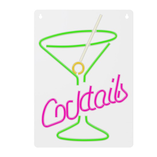 Forever Decorative Neon LED Light 42 x 30 x 2 cm (USB Plug) - Cocktails - Dekoratīva neona LED lampa