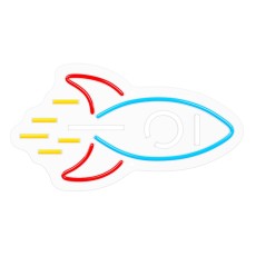 Forever Neolia Decorative Neon Plexi LED Light 42 x 23 x 2 cm (USB Plug) - Ракета - Декоративная неоновая LED лампа