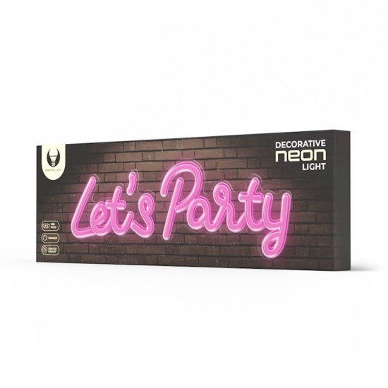 Forever Decorative Neon Plexi LED Light 30 x 15 x 2 cm (USB Plug) - Let's Party - Dekoratīva neona LED lampa