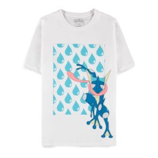 Difuzed Pokemon Greninja Short Sleeved T-shirt - S size / White - Men's cotton T-shirt