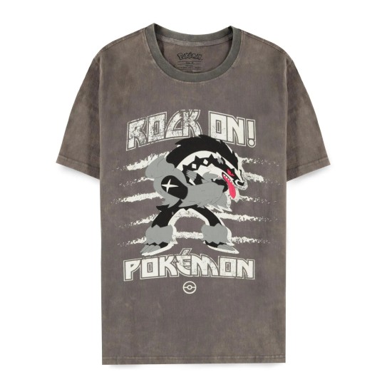 Difuzed Pokemon Obstagoon Punk Short Sleeved T-shirt - S izmērs / Pelēks - Vīriešu kokvilnas T-krekls