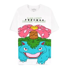 Difuzed Pokemon Venusaur Short Sleeved T-shirt - XS size / White - Women's cotton T-shirt