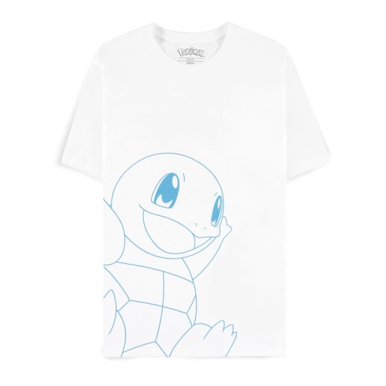 Difuzed Pokemon Squirtle Short Sleeved T-shirt - S izmērs / Balts - Vīriešu kokvilnas T-krekls