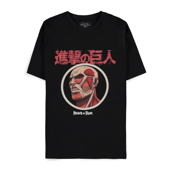 Difuzed Attack on Titan Short Sleeved T-shirt - XS izmērs / Melns - Vīriešu kokvilnas T-krekls