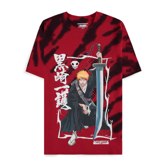 Difuzed Bleach Ichigo Red Short Sleeved T-shirt - S izmērs / Sarkans - Vīriešu kokvilnas T-krekls