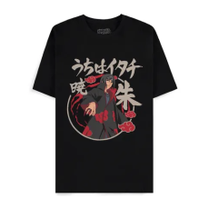 Difuzed Naruto Shippuden Akatsuki Itachi Short Sleeved T-shirt - S size / Black - Men's cotton T-shirt