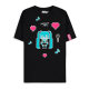 Difuzed Hatsune Miku Pixel Short Sleeved T-shirt - XS izmērs / Melns - Sieviešu kokvilnas T-krekls