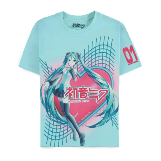 Difuzed Hatsune Miku Metaverse Short Sleeved T-shirt - XS izmērs / Tirkīzs - Sieviešu kokvilnas T-krekls