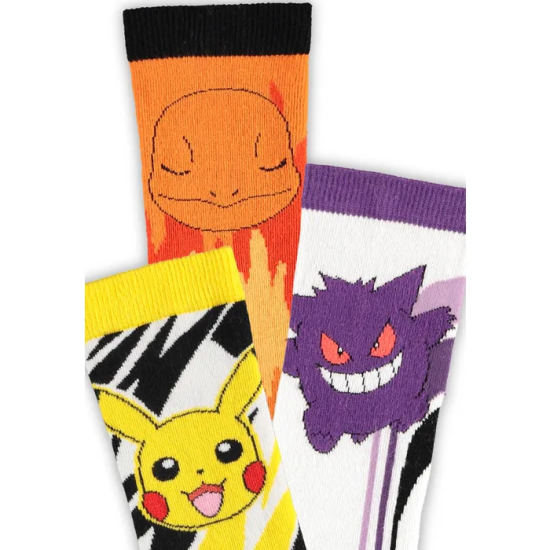 Difuzed Pokemon Crew Socks (3 Pack) Size 39-42 - Zeķes 3 pāri