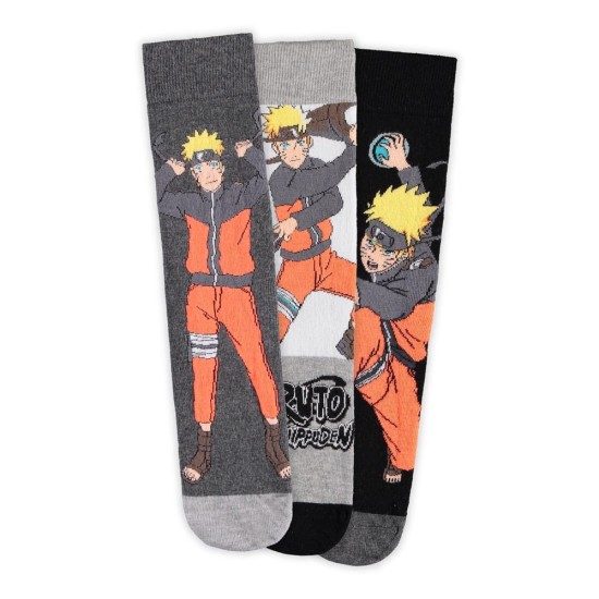 Difuzed Naruto Shippuden Socks (3 Pack) Size 39-42 - Zeķes 3 pāri