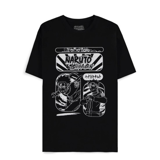 Difuzed Naruto Shippuden Short Sleeved T-shirt - L izmērs / Melns - Vīriešu kokvilnas T-krekls