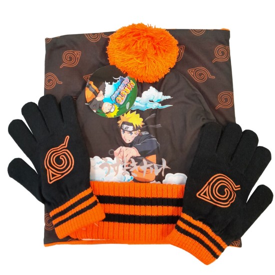 Sahinler Naruto Shippuden Snood / Hat / Gloves Set - Komplekts Buff / Cimdi / Cepure