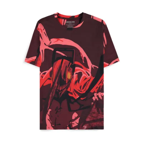 Difuzed Chainsaw Man Rage All Over Print Short Sleeved T-shirt - S izmērs - Vīriešu kokvilnas T-krekls