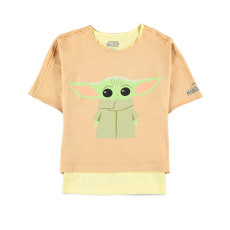 Difuzed The Mandalorian Girls Double Sleeved T-shirt - Izmērs 122-128 / Dzeltens - Bērnu kokvilnas T-krekls