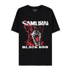 Difuzed Cyberpunk 2077 Black Dog Samurai Album Art Short Sleeved T-shirt - M size - Men's cotton T-shirt