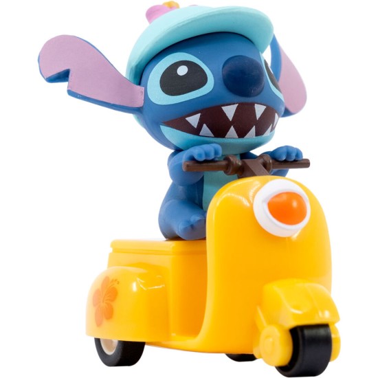 Yume Toys Disney Stitch Zoom Hero Series Mini Assorted Figure 5cm - Motorcycle / Yellow - Plastmasas figūriņa