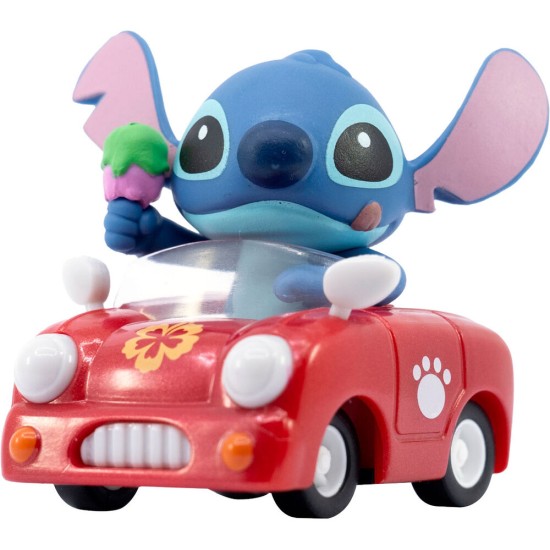 Yume Toys Disney Stitch Zoom Hero Series Mini Assorted Figure 5cm - Sports Car (with ice cream) / Red - Plastmasas figūriņa