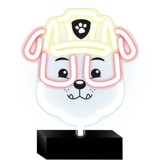 Forever Paw Patrol Decorative Neon LED Light 25 x 25 cm (USB Plug) - Rubble - Dekoratīva neona LED lampa