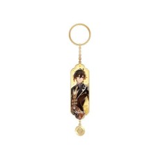 MiHoYo Genshin Impact Character Drawing Card Metal Keychain - Zhongli - Metālisks atslēgu piekariņš