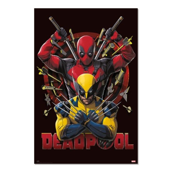 Grupo Erik Marvel Deadpool Poster Maxi 91.5 x 61 cm - Deadpool and Wolverine 2 - Plakāts