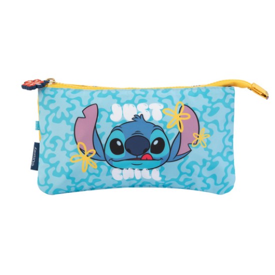 Grupo Erik Disney StitchTropical Triple Pencil Case 22 x 13 x 9cm - Penālis ar trīs nodalījumiem