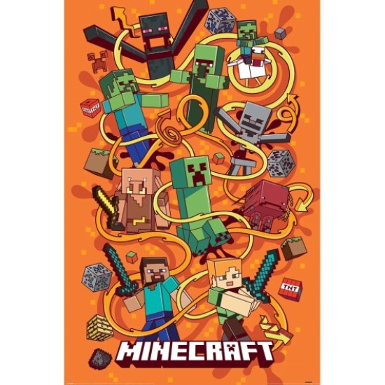 Grupo Erik Minecraft Poster Maxi 91.5 x 61 cm - Funtage Montage - Plakāts