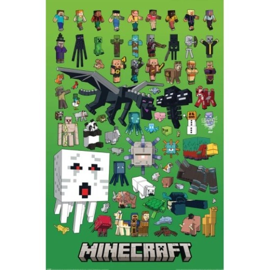 Grupo Erik Minecraft Poster Maxi 91.5 x 61 cm - Character Montage - Plakāts