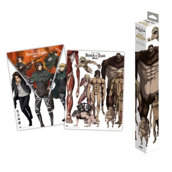 Grupo Erik Attack on Titan Poster Chibi Set (2 pcs.) 52 x 38 cm - Divi plakāti