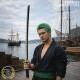 One Piece Wooden Katana with Sheath and Stand Roronoa Zoro Yubashiri Sword 100cm - Katana