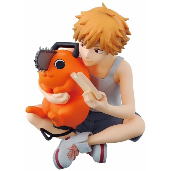 Banpresto Chainsaw Man Break Time Figure 7cm - Denji & Pochita - Plastmasas figūriņa