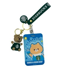 3D Silicone Keychain with Card Holder - Starbucks Design 1 - Силиконовый брелок для ключей с держателем для карт