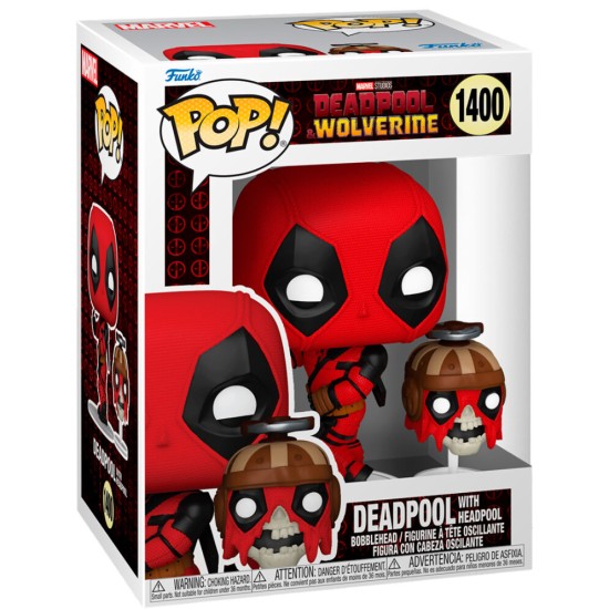 Funko POP! Marvel Deadpool & Wolverine Figure 9cm - Deadpool with Headpool (1400) - Vinila figūriņa
