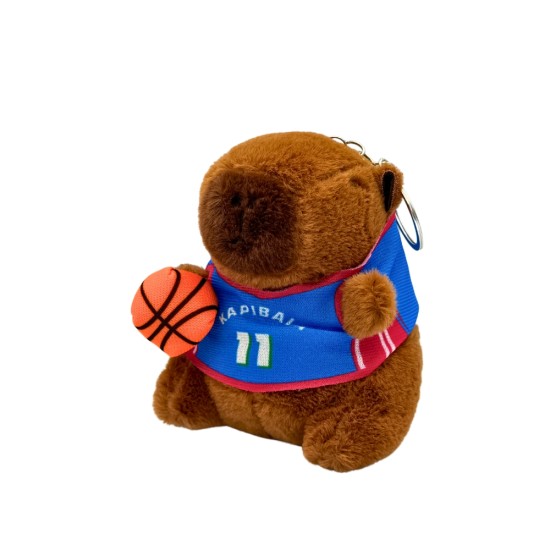 7Toys Capybara Basketball Plush Keychain - Zils - Plīša atslēgu piekariņš