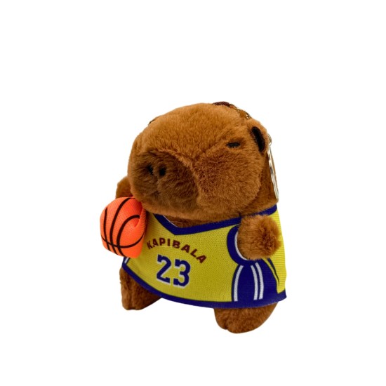 7Toys Capybara Basketball Plush Keychain - Dzeltens - Plīša atslēgu piekariņš