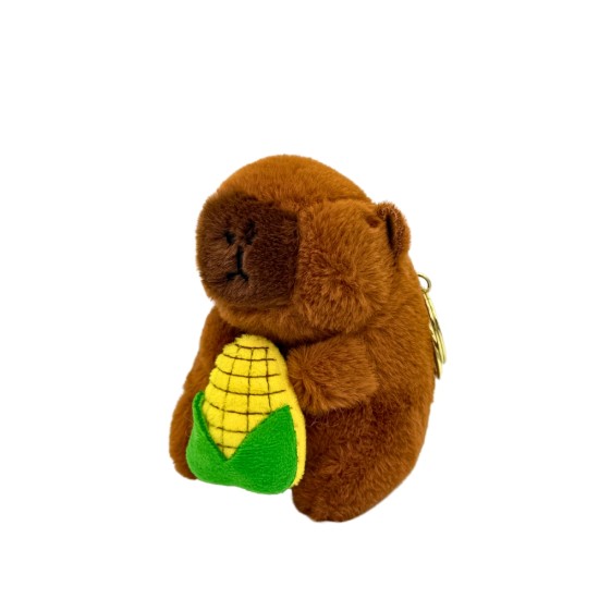 7Toys Capybara Assorted Vegetables Plush Squeaky Keychain 11cm - Kukurūza - Plīša atslēgu piekariņš