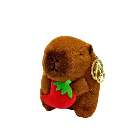 7Toys Capybara Assorted Vegetables Plush Squeaky Keychain 11cm - Pipars - Plīša atslēgu piekariņš