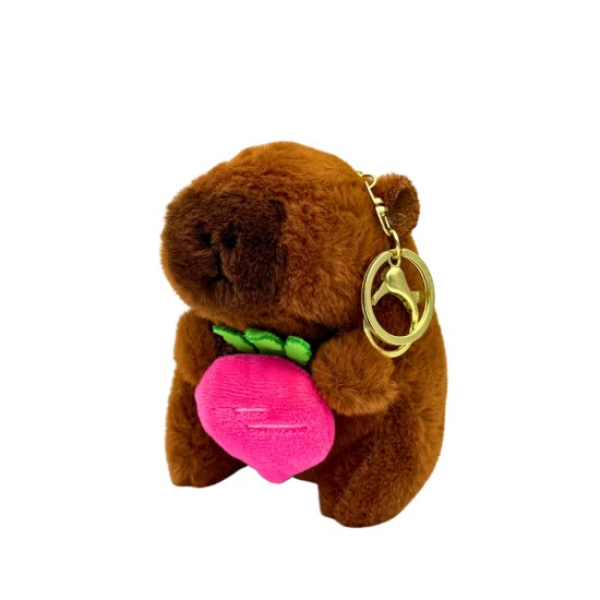 7Toys Capybara Assorted Vegetables Plush Squeaky Keychain 11cm - Biete - Plīša atslēgu piekariņš
