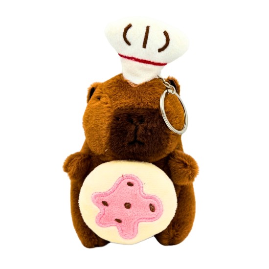Capybara Assorted Foods Plush Keychain 11cm - Design 1 - Плюшевый брелок для ключей