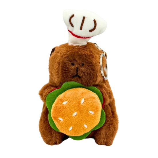 Capybara Assorted Foods Plush Keychain 11cm - Design 3 - Плюшевый брелок для ключей